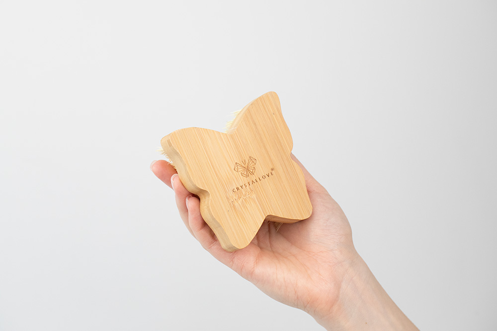 Crystallove Bambusowa Szczotka z Agawy Butterfly Szczotka do masażu na sucho 1 szt