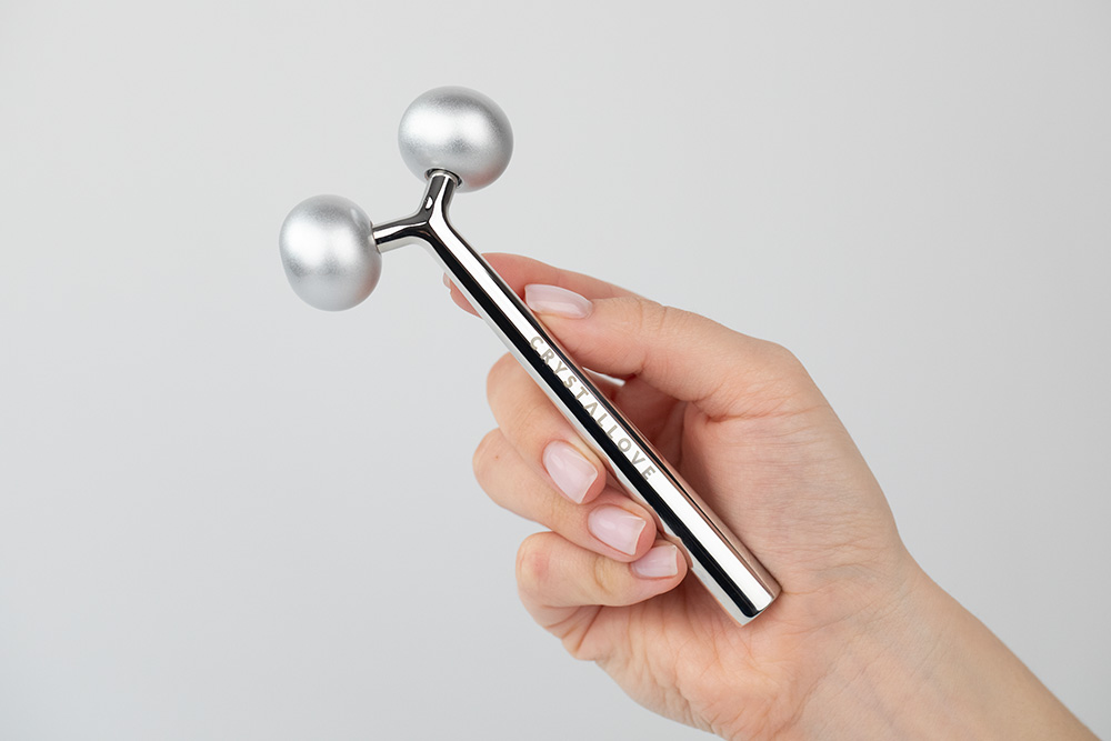 Crystallove Masażer + Gua Sha + Bambusowa Szczotka ZESTAW Masażer liftingujący 1 szt. + Gua Sha Jadeit 1 szt. + Szczotka do twarzy, szyi, dekoltu i biustu 1 szt