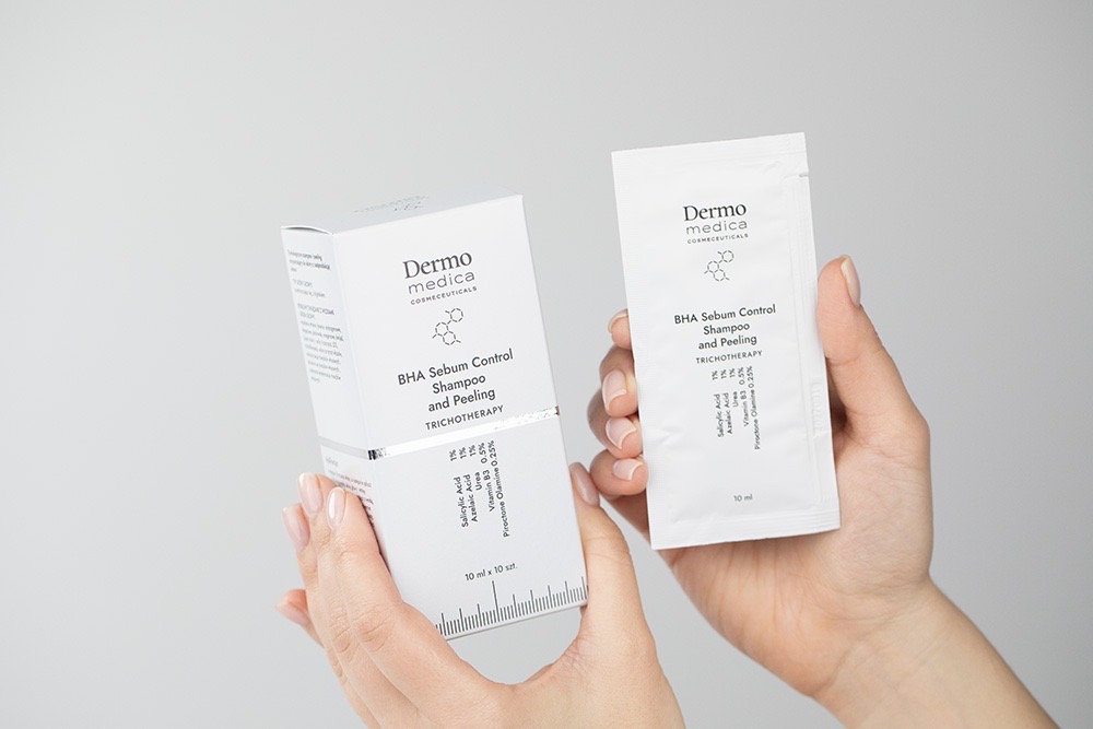 Dermomedica BHA Sebum Control Shampoo and Peeling Trychologiczny szampon i peeling oczyszczający do skóry z nadprodukcją sebum 10 x 10 ml