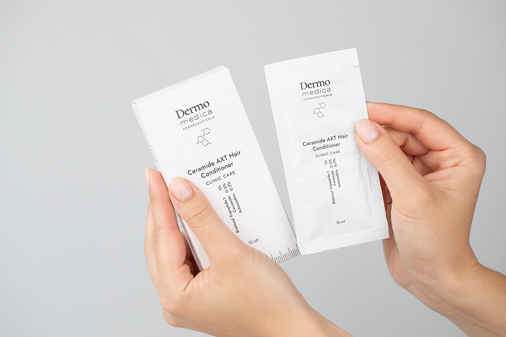 Dermomedica Ceramide AXT Hair Conditioner Travel Ceramidowa odżywka z astaksantyną dla słabych i nadmiernie wypadających włosów 10 x 10 ml