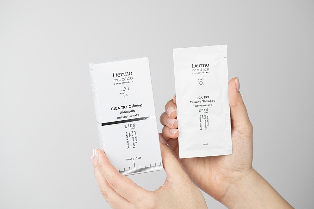 Dermomedica CICA TRX Calming Shampoo Łagodzący szampon dla wrażliwej skóry głowy skłonnej do stanów zapalnych i podrażnień 10 x 10 ml