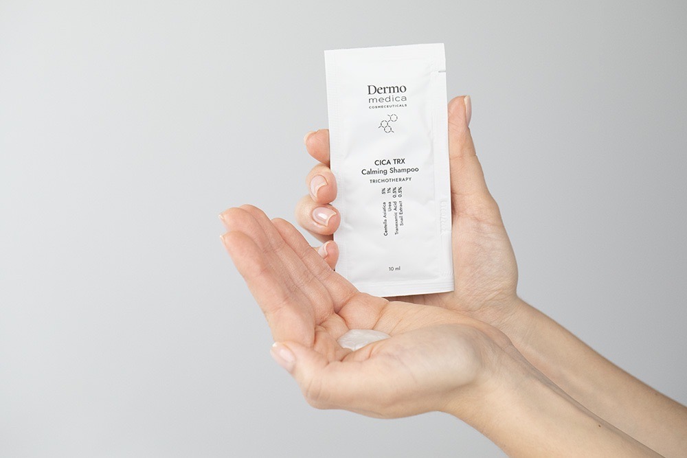 Dermomedica CICA TRX Calming Shampoo Łagodzący szampon dla wrażliwej skóry głowy skłonnej do stanów zapalnych i podrażnień 10 x 10 ml