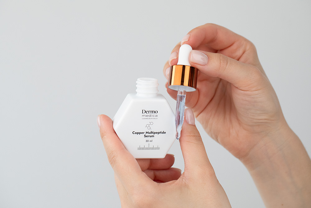Dermomedica Copper Multipeptide Serum + Copper B3 Anti-Aging Cream ZESTAW Serum z kompleksem miedziowym, argireliną i beta-glukanem 30 ml + Luksusowy krem z peptydami miedziowymi, niacynamidem i skwalanem 60 ml