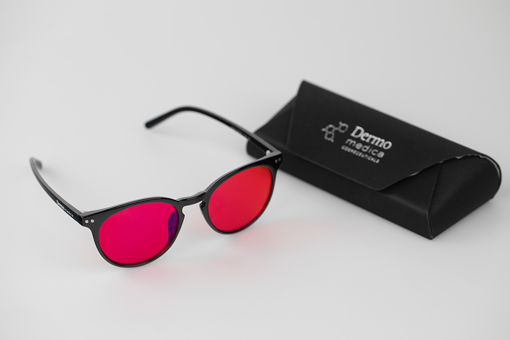 Dermomedica Glasses Red Audrey Okulary z soczewkami wspierającymi rytm okołodobowy 1 szt