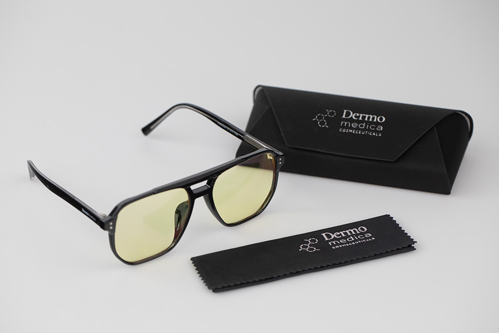 Dermomedica Glasses Yellow Trendy Okulary z soczewkami wspierającymi rytm okołodobowy 1 szt