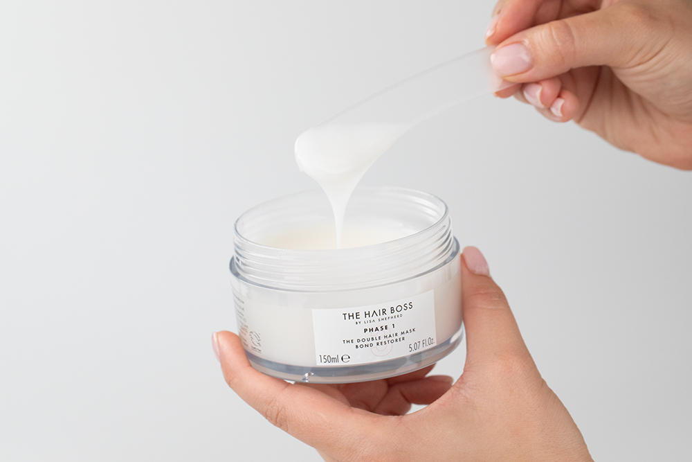 The Hair Boss Total Repair Hair ZESTAW Maska keratynowa o podwójnym działaniu 2x150 ml + Serum odbudowujące na noc 30 ml