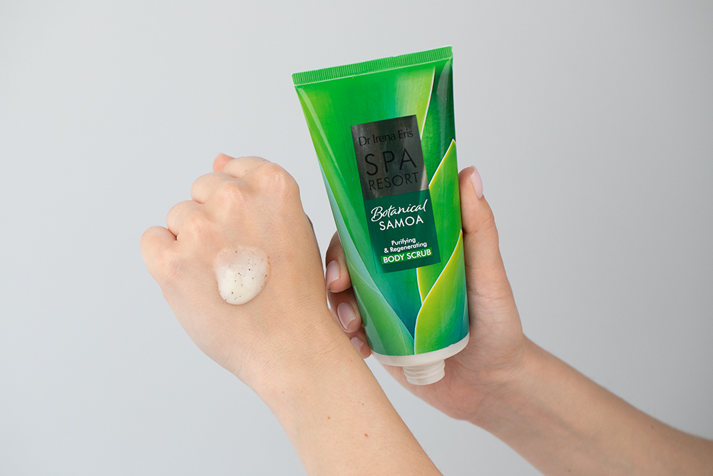 Dr Irena Eris Botanical Samoa Set ZESTAW Żel pod prysznic 400 ml + Peeling do ciała 200 g + Balsam do ciała 200 ml + Kosmetyczka 1 szt