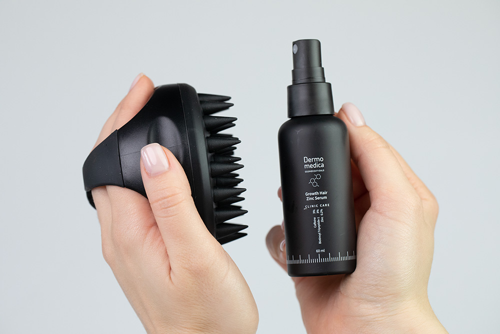 Dermomedica Growth Hair Zinc Serum + Scalp Massager ZESTAW Serum na