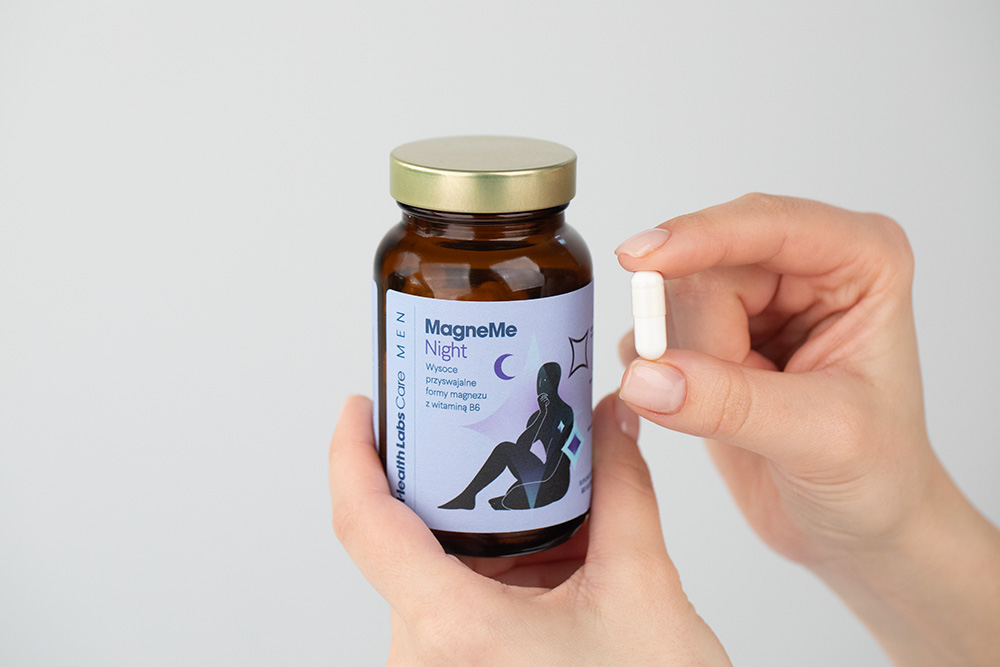 Health Labs Care MagneMe Men ZESTAW Magnez z witaminą B6 na dzień 60 kaps + Magnez z witaminą B6 na noc 60 kaps