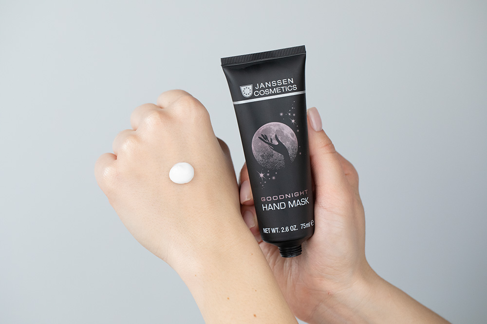 Janssen Cosmetics Goodnight Beauty Box ZESTAW Maska na dłonie 75 ml + Maska wypełniająca usta 15 ml + Maska do twarzy 20 ml