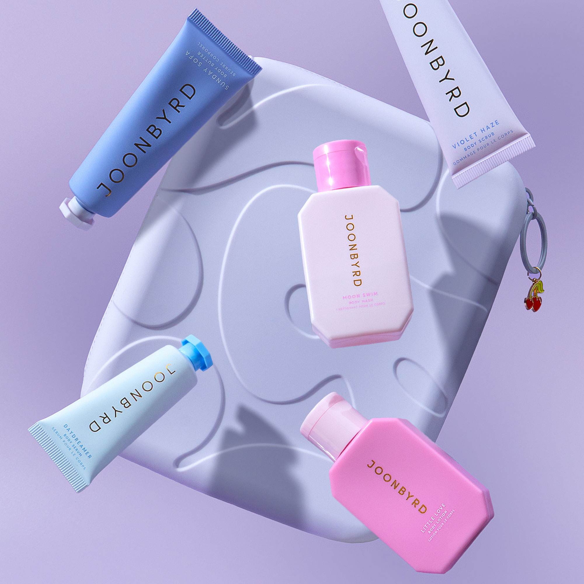 Joonbyrd Better Together ZESTAW Nawilżający żel pod prysznic 50 ml + Balsam do ciała 50 ml + Peeling do ciała 30 ml + Masło do ciała 30 ml + Serum do ciała 15 ml