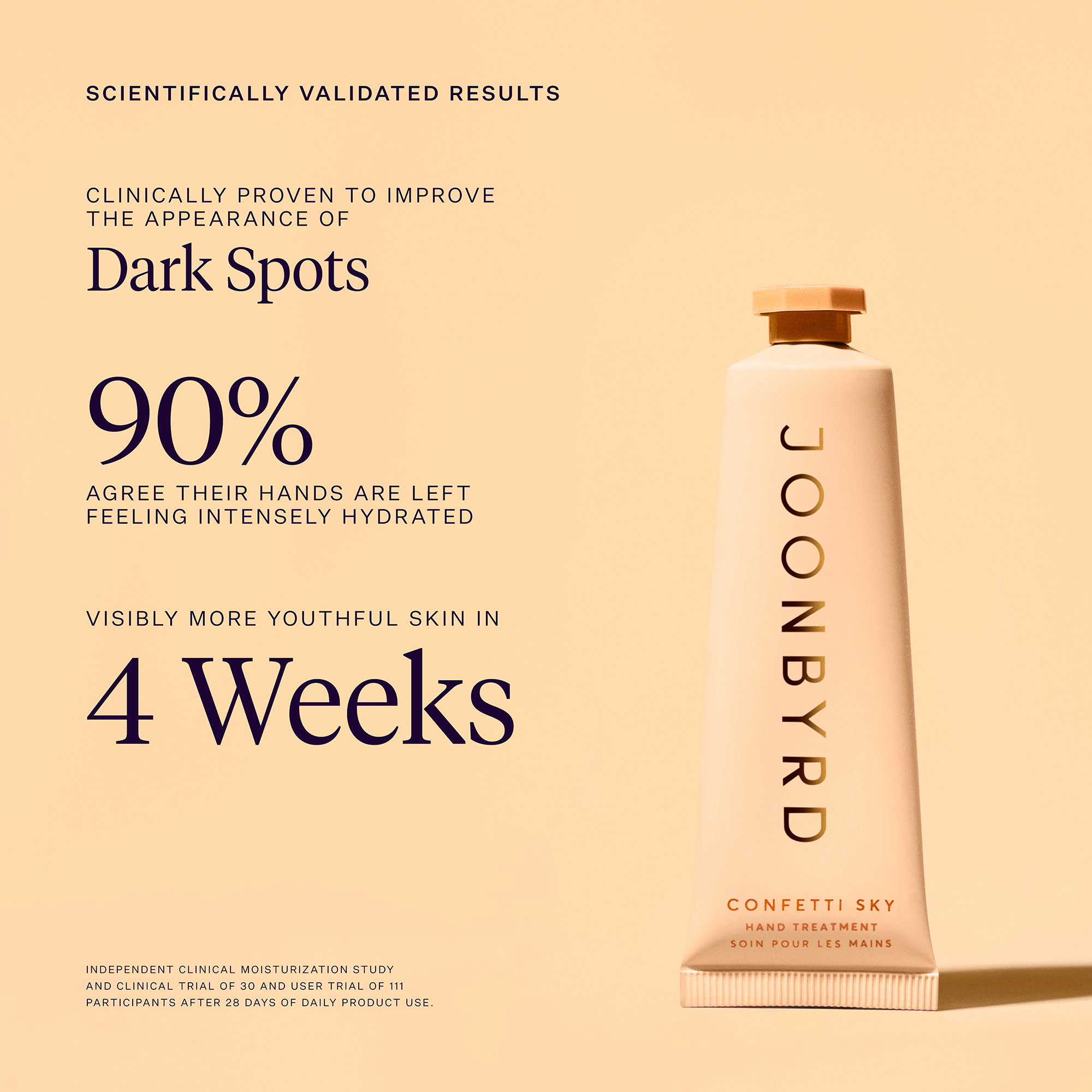 Joonbyrd Confetti Sky Hand Treatment Intensywny krem do rąk o nutach zapachowych drzewa sandałowego, czekolady, kokosa, róży i anyżu 25 ml