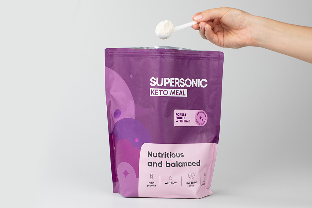 Supersonic Keto Meal Posiłek na diecie keto low/carb - Owoce leśne z limonką 800 g