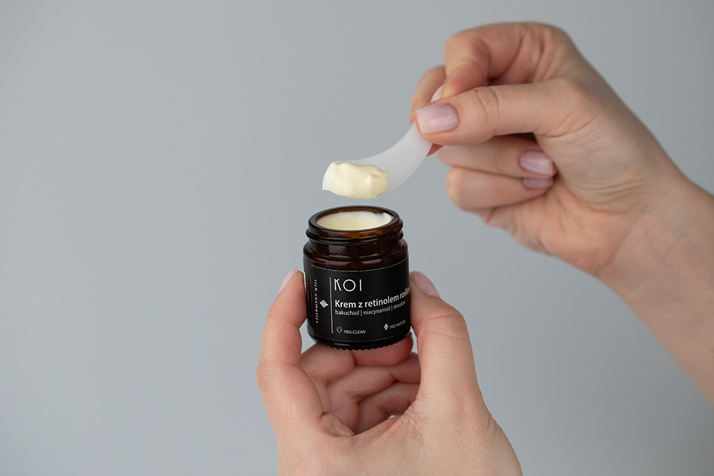 Koi Liftingujące Serum pod Oczy + Krem z Retinolem Roślinnym ZESTAW Peptydy, proteiny 10 ml + Bakuchiol, niacynamid, skwalan 30 ml