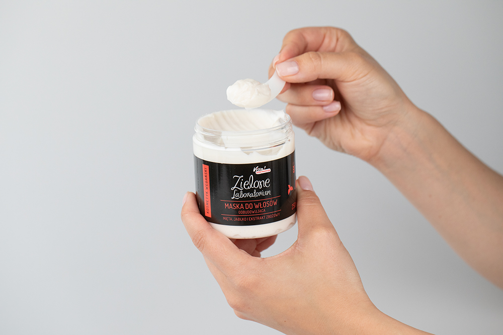 Zielone Laboratorium Wygładzenie i Odbudowa ZESTAW Szampon - skrzyp i len 250 ml + Maska - mięta, jabłko i ekstrakt zbożowy 250 ml