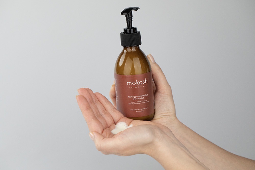 Mokosh Energetyczna Moc Pomarańczy ZESTAW Nawilżający żel do ciała i dłoni pomarańcza z cynamonem 200 ml + Nawilżająco - rozświetlający lotion do ciała 200 ml