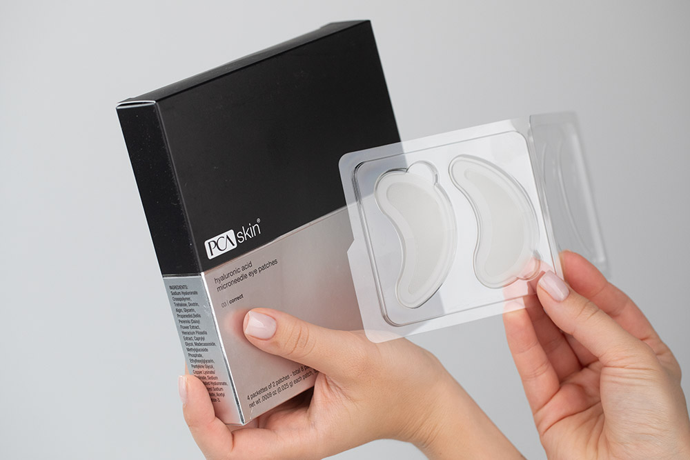 PCA Skin Hyaluronic Acid Microneedle Eye Patches Set ZESTAW Mikroigłowe płatki pod oczy nawilżająco - odmładzająco - rozjaśniające 1 saszetka x 4 x 2 szt