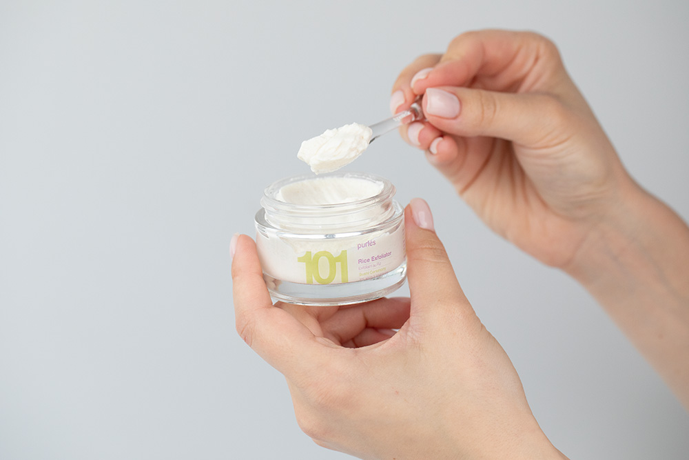 Purles Rice Set ZESTAW Eliksir ryżowy 30 ml + Peeling kremowy z ryżu 50 ml + Krem ryżowy 50 ml + Kosmetyczka