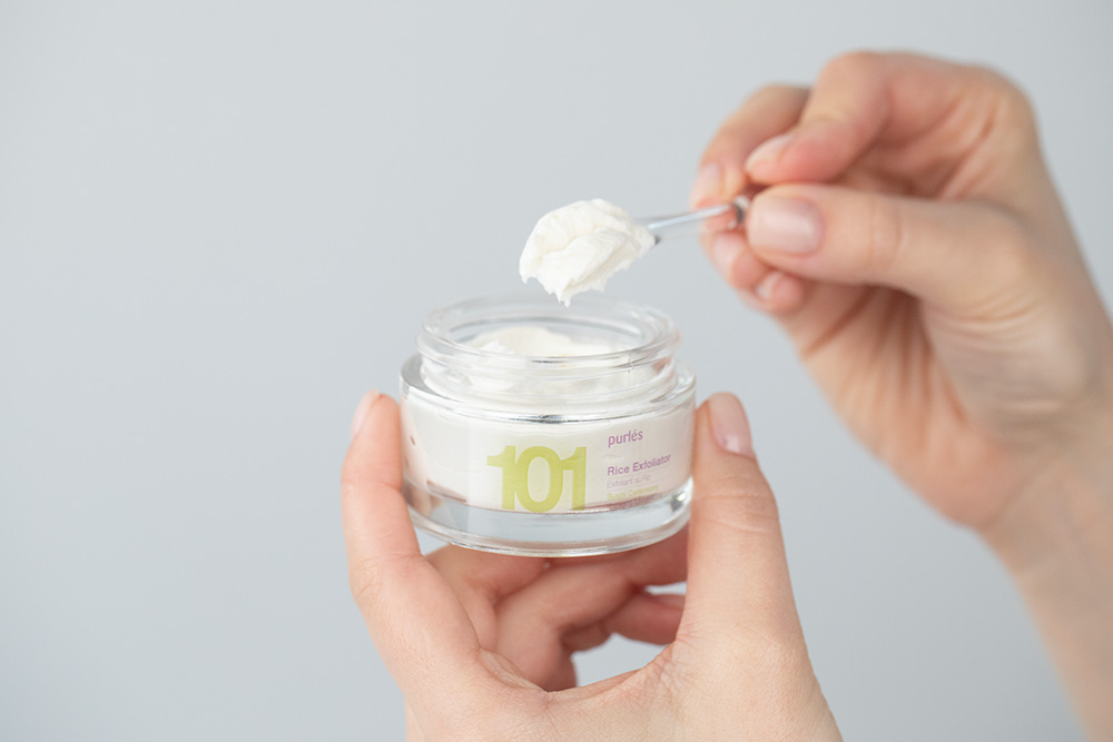 Purles Rice Set ZESTAW Eliksir ryżowy 30 ml + Peeling kremowy z ryżu 50 ml + Krem ryżowy 50 ml + Kosmetyczka