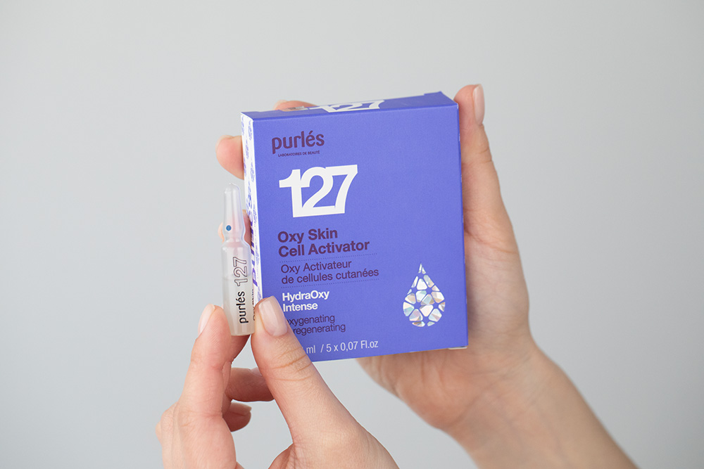 Purles HydraOxy Set ZESTAW Bogaty krem 50 ml + Aktywator komórek skóry 5 x 2 ml + Kosmetyczka