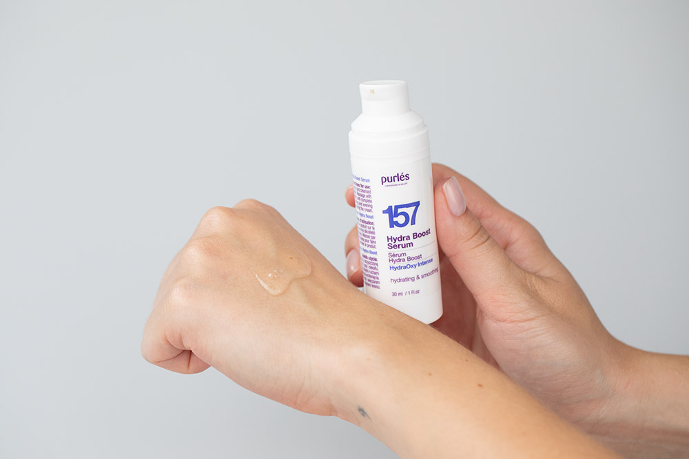 Purles X-Mas Set (157 + 126 + 112) ZESTAW Ultranawilżające serum 30 ml + Bogaty krem hyalurOxy 50 ml + Krem na okolice oczu 30 ml + Kosmetyczka różowa 1 szt