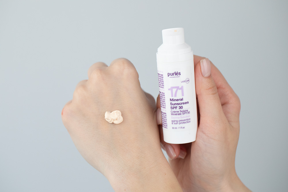 Purles Age Control Eye Cream + Mineral Sunscreen SPF 30 ZESTAW Krem na okolice oczu 30 ml + Mineralny filtr przeciwsłoneczny 30 ml + Opaska kosmetyczna 1 szt