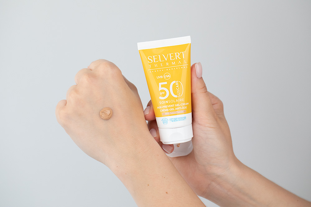 Selvert Thermal Hello Summer ZESTAW Emulsja po opalaniu 150 ml + Żel-krem do twarzy z kolorem i barierą ochronną 50ml + Okulary (wzór panterka) 1 szt