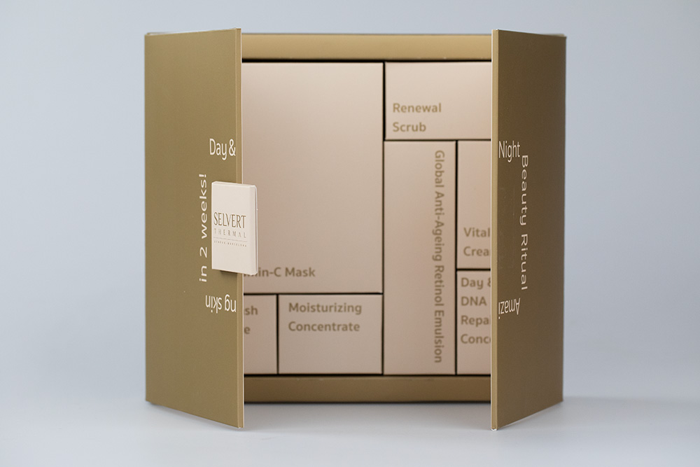 Selvert Thermal Dzień i Noc ZESTAW Krem przeciwstarzeniowy 50 ml + Maska z wit. C 1 szt + Witaminowy scrub 5 ml + Krem 5 ml + Ampułki 3 x 2 ml