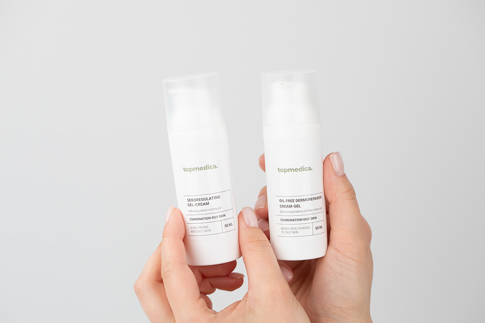topmedica Pielęgnacja Skóry Trądzikowej ZESTAW Krem - żel naprawczy 50 ml + Żel seboregulujący 50 ml