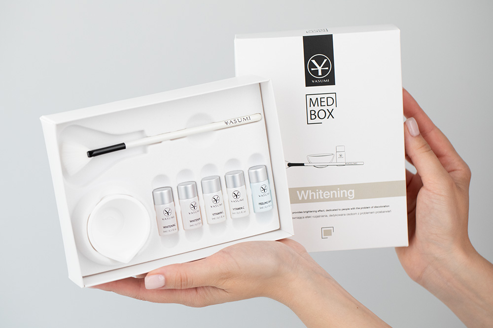 Yasumi Whitening MedBox Zestaw 5 skoncentrowanych ampułek o działaniu rozjaśniającym i wyrównującym koloryt cery