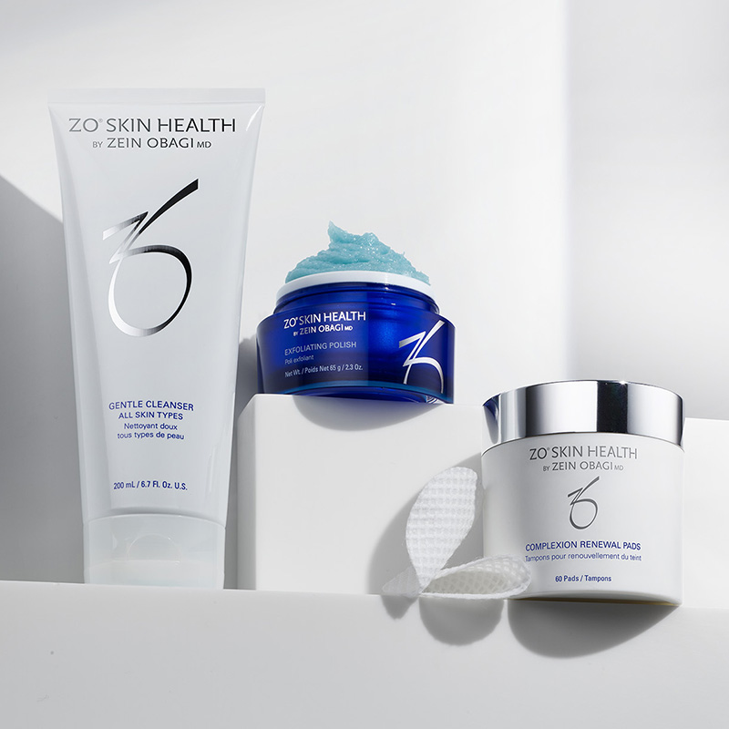 ZO Skin Health Getting Skin Ready ZESTAW Łagodny preparat oczyszczający dla wszystkich typów skóry 60 ml + Pasta złuszczająca 16,2 g + Płatki oczyszczające 30 szt