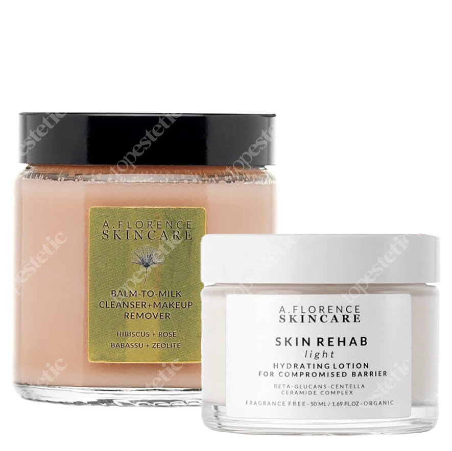 A.Florence Skincare Balm To Milk Cleanser Make-Up Remover + Skin Rehab Light Cream ZESTAW Mleczny balsam myjący 120 ml + Emulsja do twarzy 50 ml