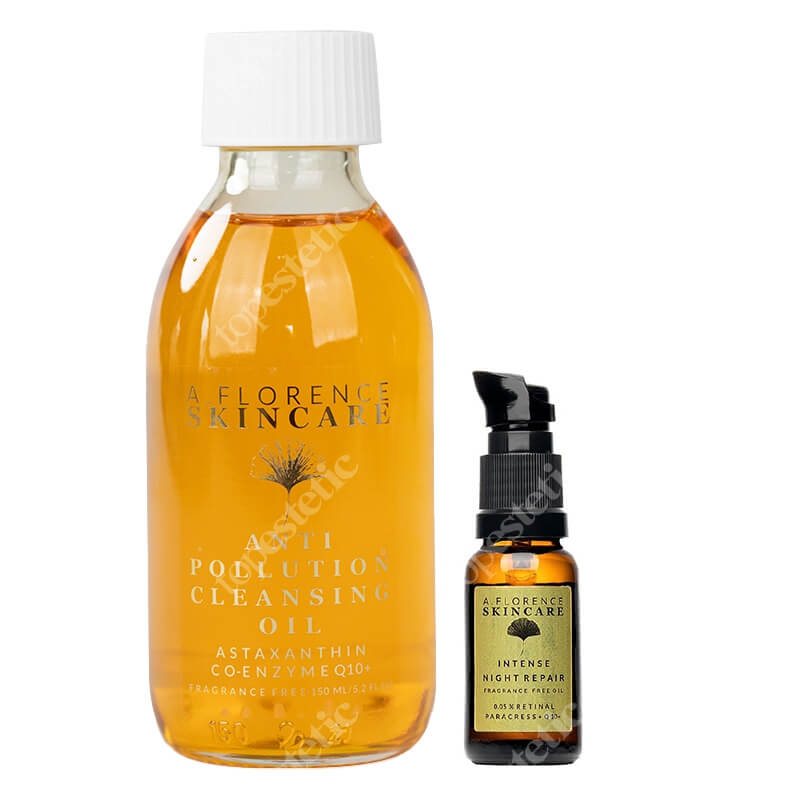A.Florence Skincare Clean and Repair Oil Kit ZESTAW Intensywnie regenerujący olejek z retinalem 20 ml + Antyoksydacyjny olejek oczyszczający 150 ml