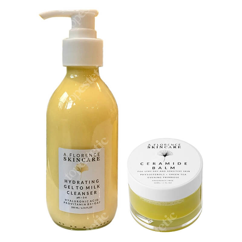 A.Florence Skincare Hydrating Gel Cleanser + Ceramide Balm ZESTAW Nawilżający żel myjący 200 ml + Odżywczo-regenerujący balsam uzupełniający lipidy 30 ml
