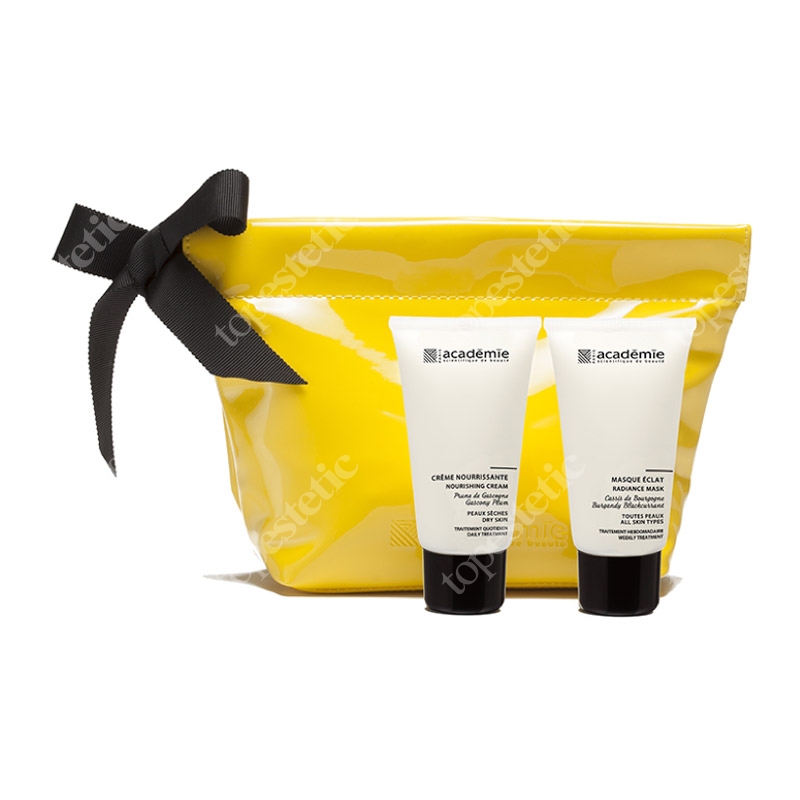 Academie Academie Nourishing Cream + Radiance Mask Aroma Krem Odżywczy 50 ml + Aroma Maska Rozświetlająca 50 ml + kosmetyczka