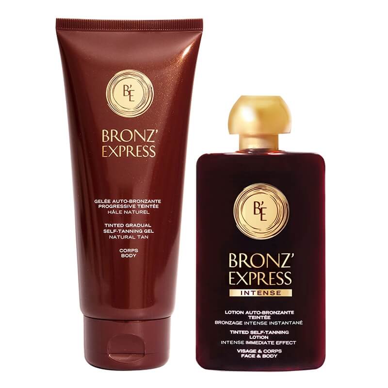 Academie Bronz Skin ZESTAW Żel stopniowo opalający na ciało 200 ml + Intensywny samoopalacz w płynie 100 ml