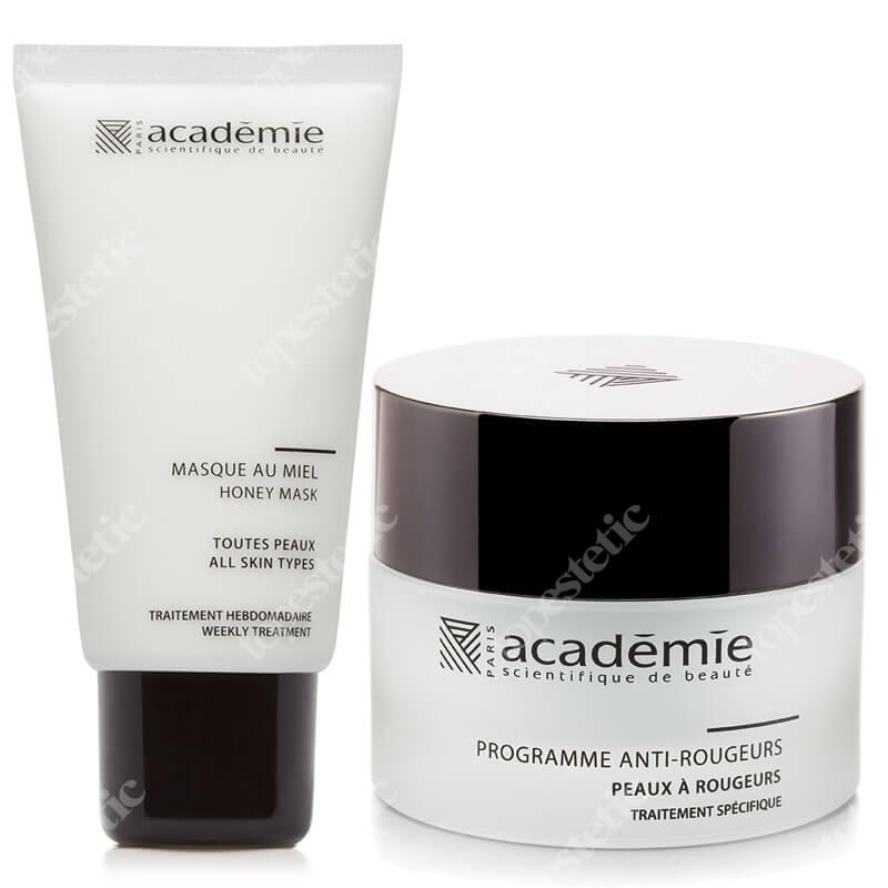 Academie Masque Au Miel + Programme Anti-Rougeurs ZESTAW Maska nawilżająca 50 ml + Krem na zaczerwienienia dla skóry wrażliwej 50 ml