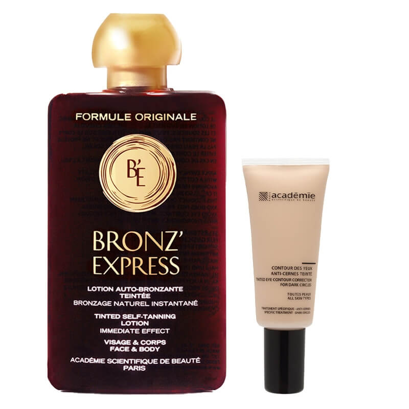 Academie Perfect Skin ZESTAW Samoopalacz w płynie na twarz i ciało 100 ml + Kryjący korektor pod oczy 20 ml