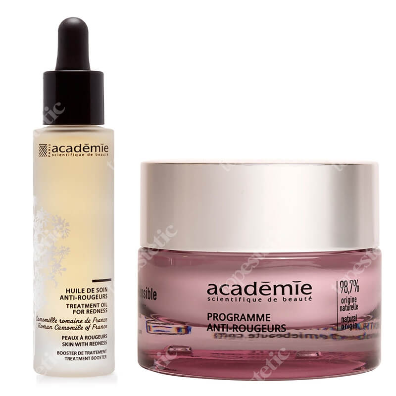 Academie Programme Anti-Rougeurs ZESTAW Rumiankowy booster na zaczerwienienia 30 ml + Krem na zaczerwienienia dla skóry wrażliwej 50 ml