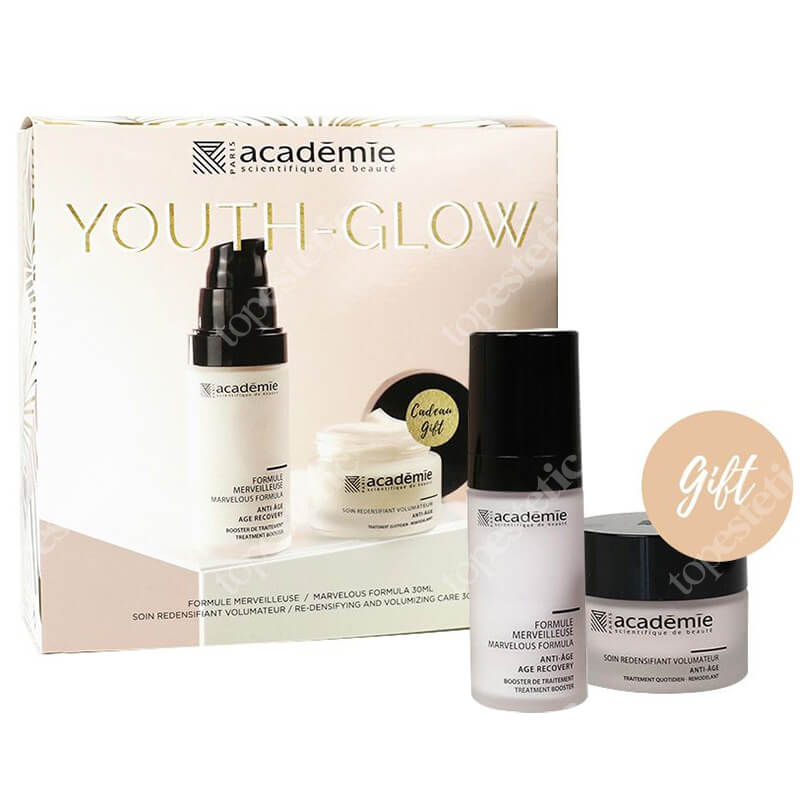 Academie Youth - Glow ZESTAW Serum piękności 30 ml + Krem przywracający gęstość skóry 30 ml