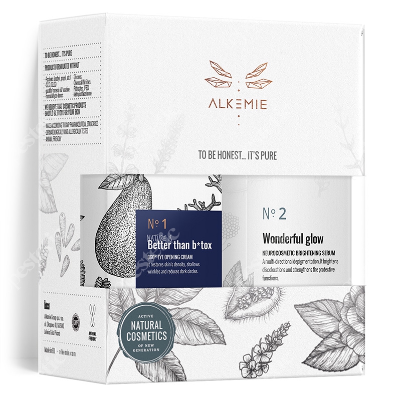 Alkmie Good Look Set 2019 ZESTAW Krem na okolice oczu 15 ml + Serum rozjaśniające 30 ml