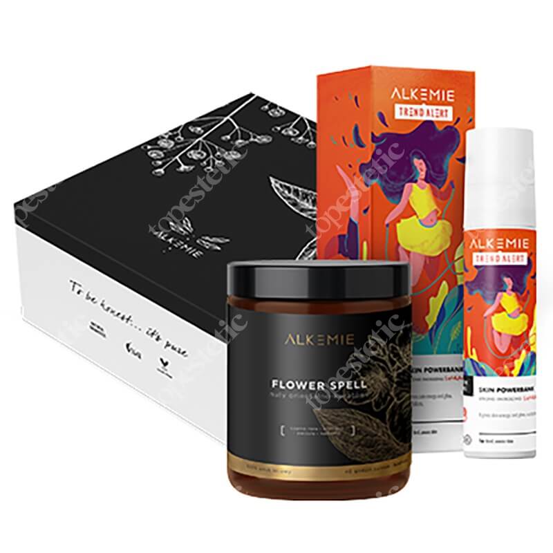 Alkmie Skin Powerbank Strong Energizing Cream + Świeca Flower Spell ZESTAW Krem silnie energetyzujący 50 ml + Świeca sojowa 180 ml