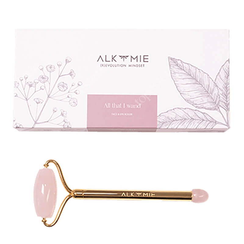 Alkmie All That I Wand Roller do twarzy z różowego kwarcu z końcówką pod oczy 1 szt