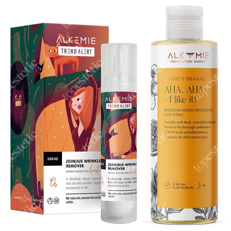 Alkmie Anti Wrinkle Set ZESTAW Tonik mikrozłuszczający 150 ml + Peptydowy booster do cery dojrzałej 30 ml