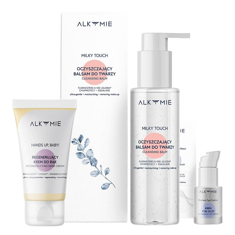 Alkmie Favorite Set ZESTAW Oczyszczający balsam 100 ml + Krem do dłoni 50 ml + Krem pod oczy 15 ml