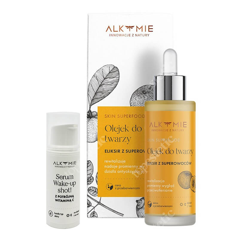 Alkmie Super Skin ZESTAW Multiwitaminowy olejek z superowocami 30 ml + Serum z potrójną witaminą C 5 ml