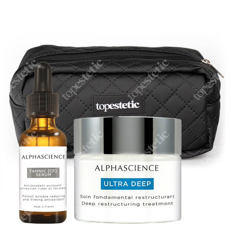 Alphascience Tannic CF Serum + Ultra Deep ZESTAW Serum rozświetlające 30 ml + Krem głęboko regenerujący 50 ml + Kosmetyczka 1 szt