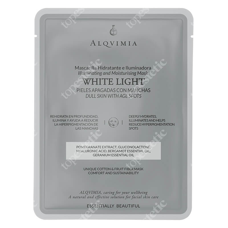 Alqvimia EB White Light Face Mask Maska z włókien bawełnianych i owocowych, rozświetlająca 1 szt.