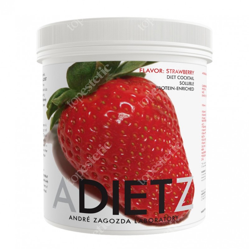 Andre Zagozda AZ Diet Cocktail Strawberry Koktajl o smaku truskawkowym, rozpuszczalny, wzbogacony proteinami 500 g