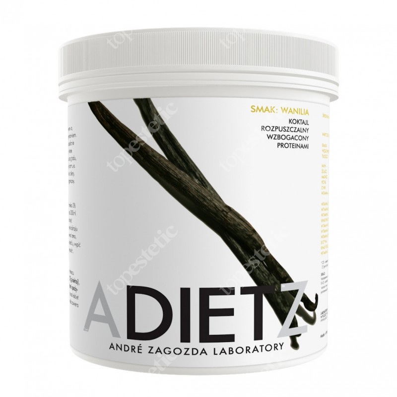 Andre Zagozda AZ Diet Cocktail Vanilla Koktajl o smaku waniliowym, rozpuszczalny, wzbogacony proteinami 500 g
